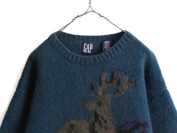 GAP】90s oldgap オールドギャップノルディック柄 厚手カーディガン