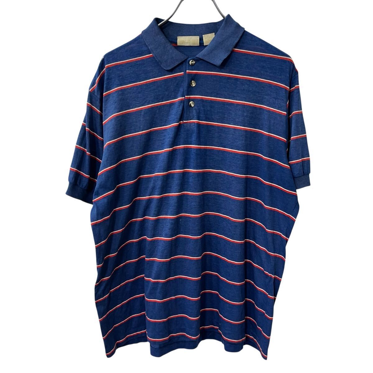 60s70s FAIRMONTバンロンポロシャツ XL ネイビー半袖 ss115 le coq sportif ルコック レディース 半袖 機能 ポロシャツ