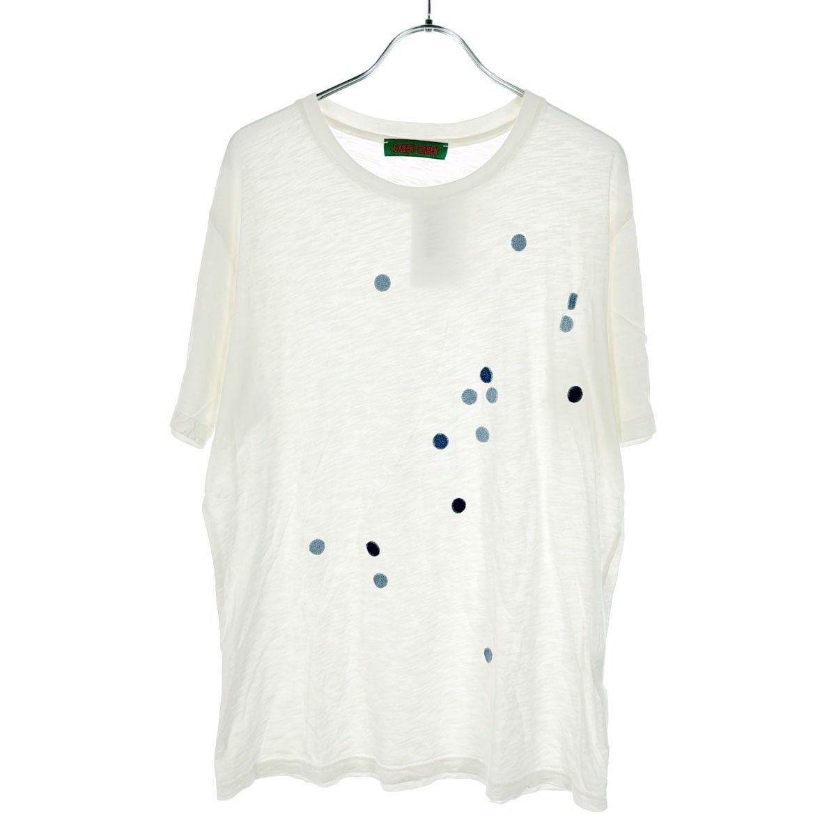 CASEY CASEY ケイシー ケイシー デニムドットパッチTシャツ ホワイト S 