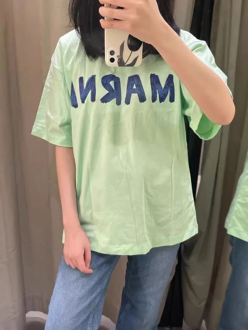 新品 MARNI クラシックなスタイル 半袖Tシャツ 半袖 男女兼用 春 夏