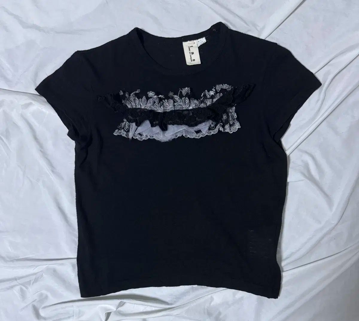 Tao （COMME des GARÇONS） 半袖ニット S COMME des GARCONS(コム・デ・ギャルソン) tao レース フリル