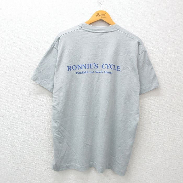 XL/古着 フルーツオブザルーム 半袖 ビンテージ Tシャツ メンズ 90s CYCLE 大きいサイズ クルーネック グレー 24mar29 中古