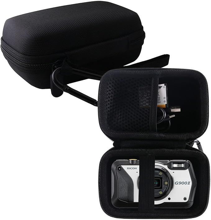 【在庫処分】WERJIA 収納ケース 互換性 Ricoh G900 II/Ricoh G900SE II/WG-7 デジタルカメラ 保護対応収納ケース (ブラック)