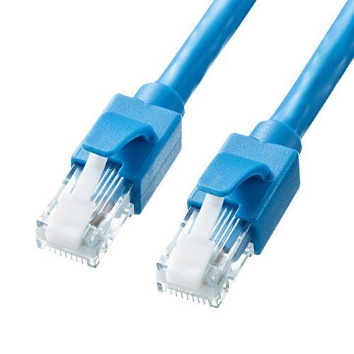 15m_ブルー サンワサプライ CAT6A LANケーブル (15m) 10Gbps/500MHz