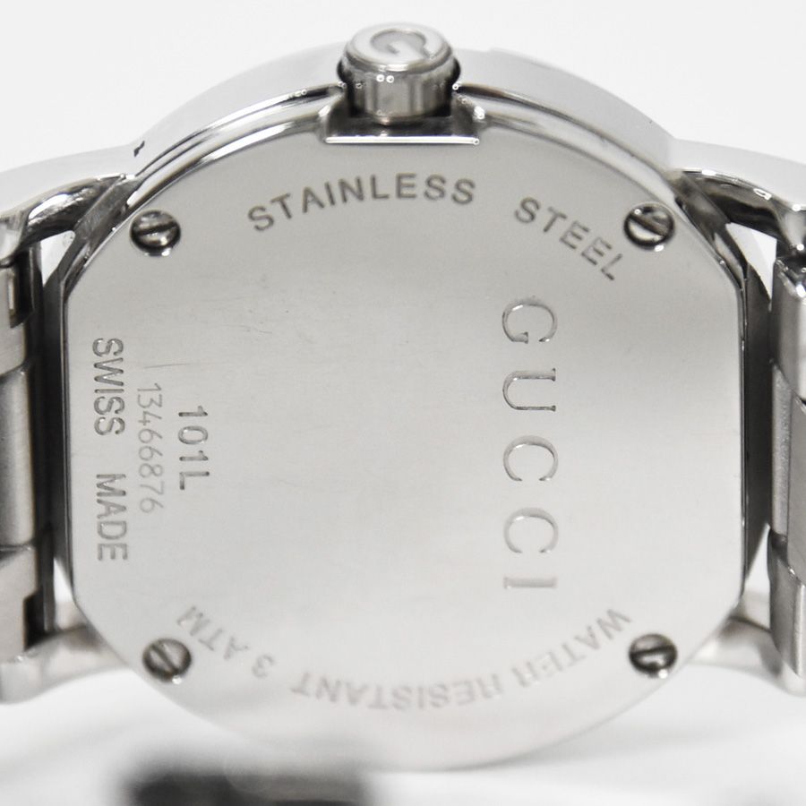 GUCCI Gラウンド YA101505 楽天市場】グッチ GUCCI Gラウンド YA101505 ブラック文字盤 SS