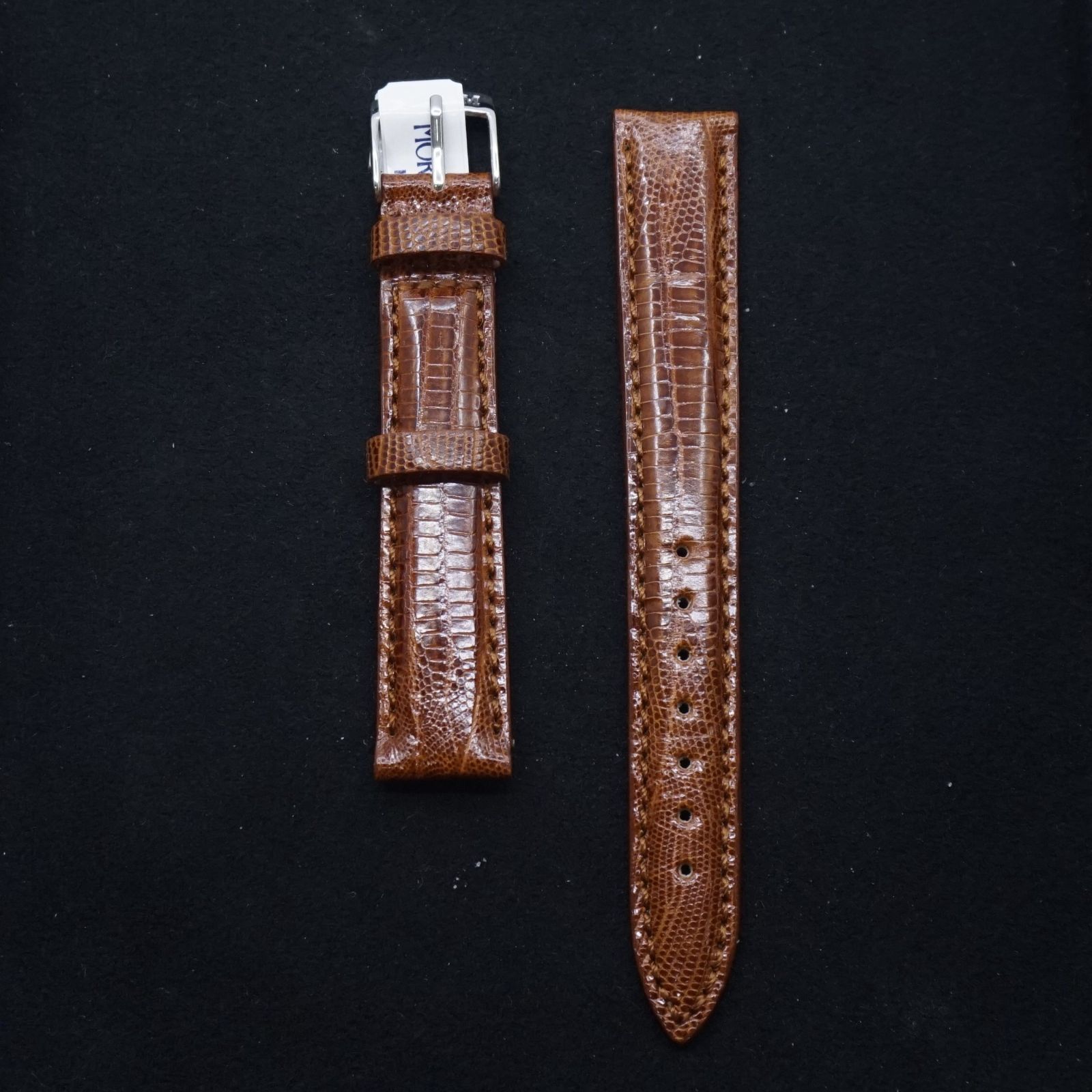 デッドストック品 モレラート MORELLATO VOLTERRA テジュリザード レザー ブラウン 16mm 時計バンド 時計ベルト バンド交換 人気 おしゃれ 25-M-443