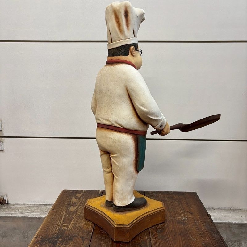 レトロ コックさん 人形 輸入品 高さ77cm シェフ 恰幅の良い メガネ