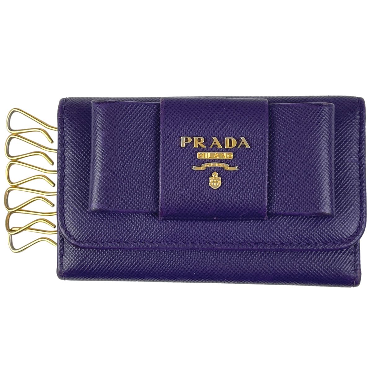 プラダ PRADA ロゴ 6連 キーケース キーホルダー キーフック リボン