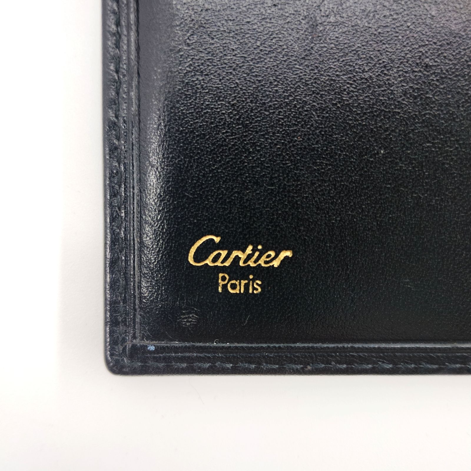 Cartier　長財布　ブラック　2Cマーク　ロゴプレート　ゴールド金具　札入れ　カード入れ　小銭入れ　箱付き　ギャランティーカード付