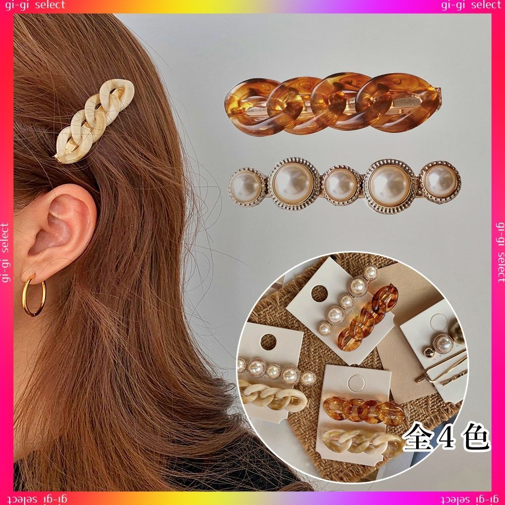 レディース ヘアアクセサリー ヘアクリップ 合金 樹脂 ゴールド
