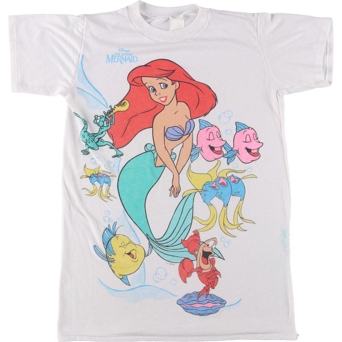 古着 THE LITTLE MERMAID リトルマーメイド 大判プリント キャラクタープリントTシャツ レディースXS相当 ヴィンテージ evb029212
