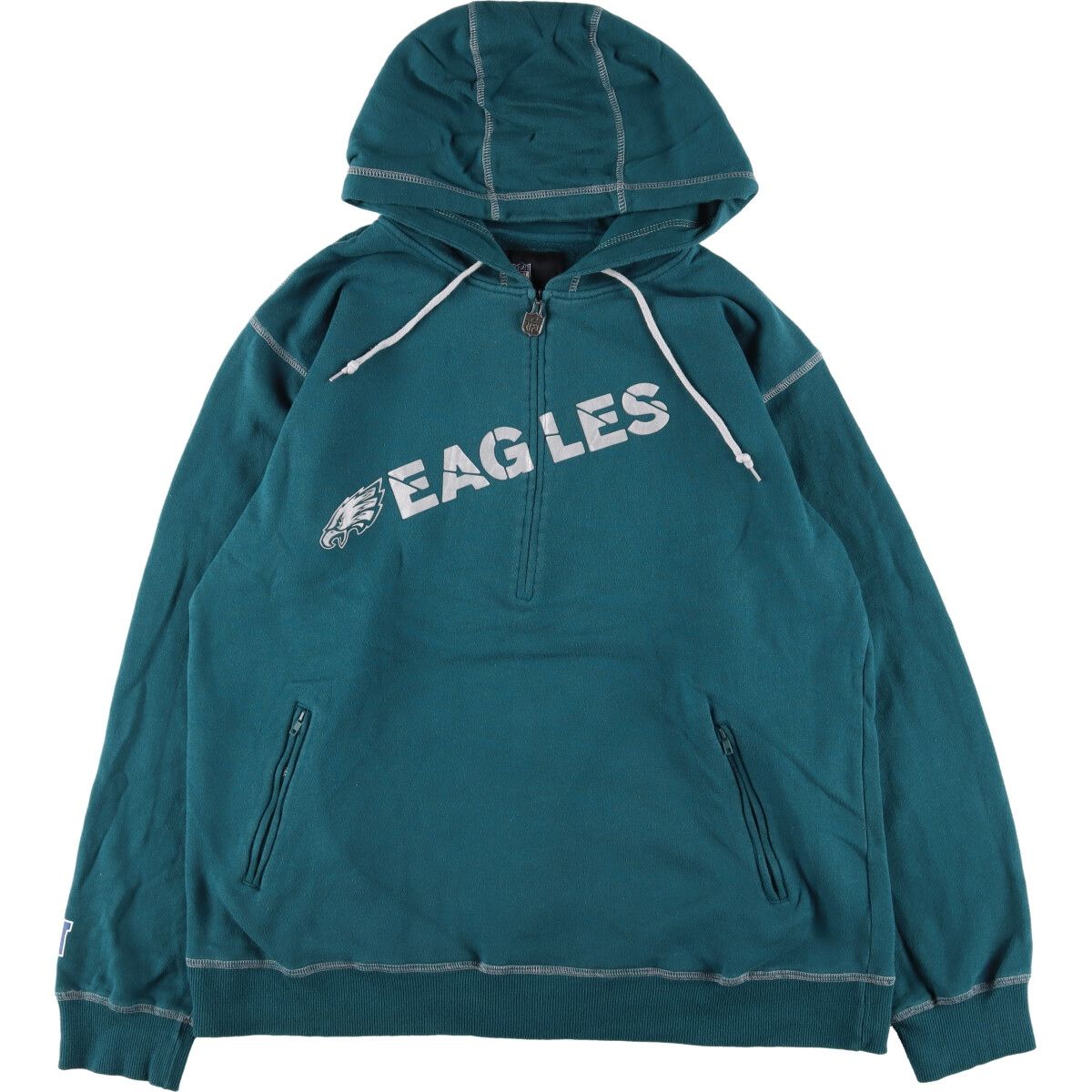 古着 PRO LINE NFL PHILADELPHIA EAGLES フィラデルフィアイーグルス スウェットハーフジップパーカー メンズXL/eaa334847