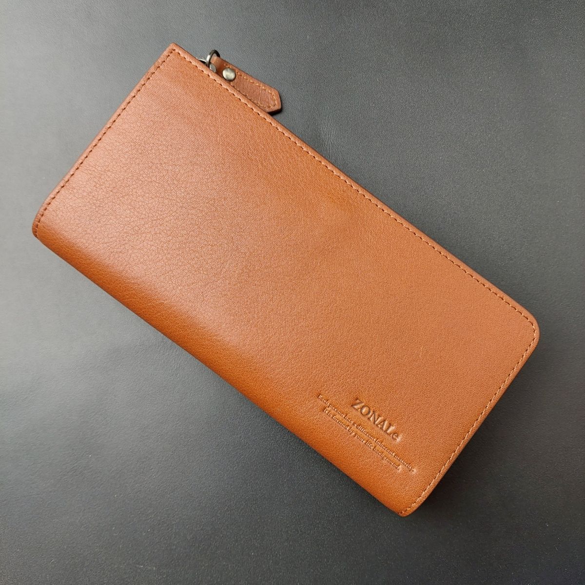 本革 大容量 長財布 L字ファスナー ZONALe ゾナール レザー  COMODOシリーズ ブラウン 財布 ウォレット10076