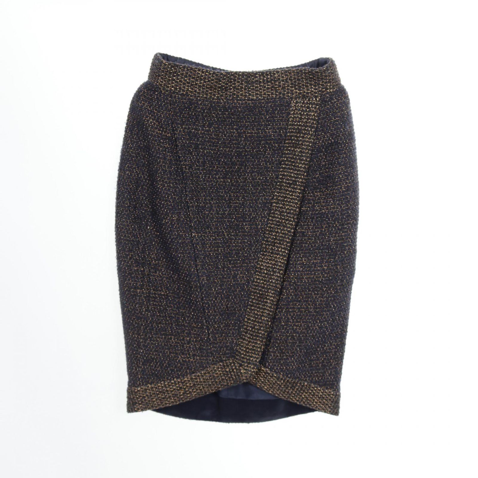 シャネル CHANEL スカート グリポアボタン ウール スカート レディース Used A