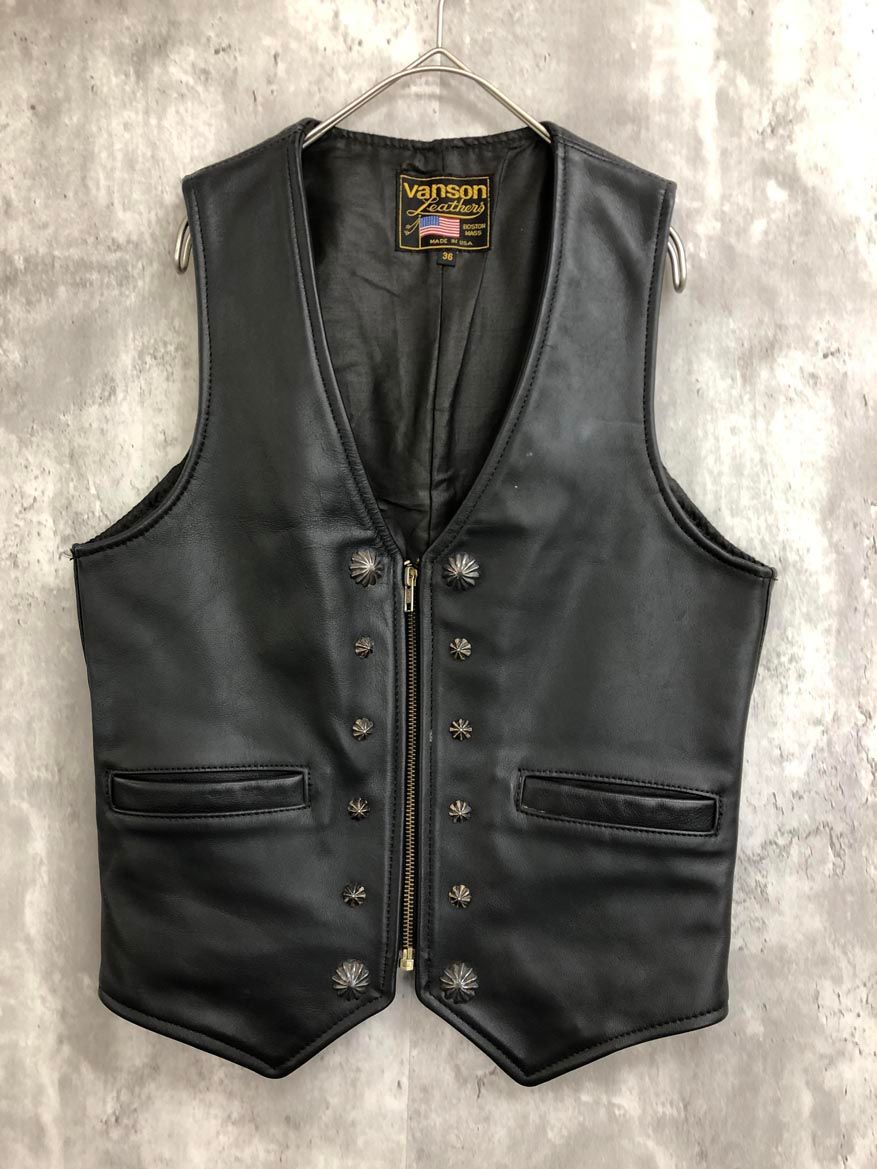 USA製 Vanson バンソン レザーベスト