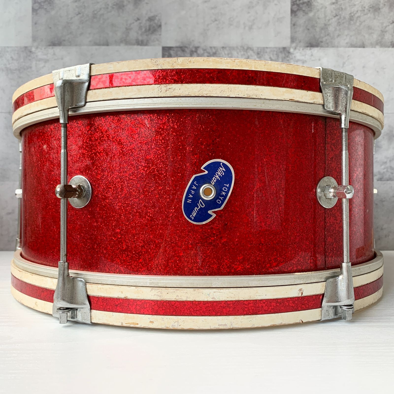 加茂市のまだまだ使えるもの】Nikkan Drums バスドラム 直径40cm 赤 