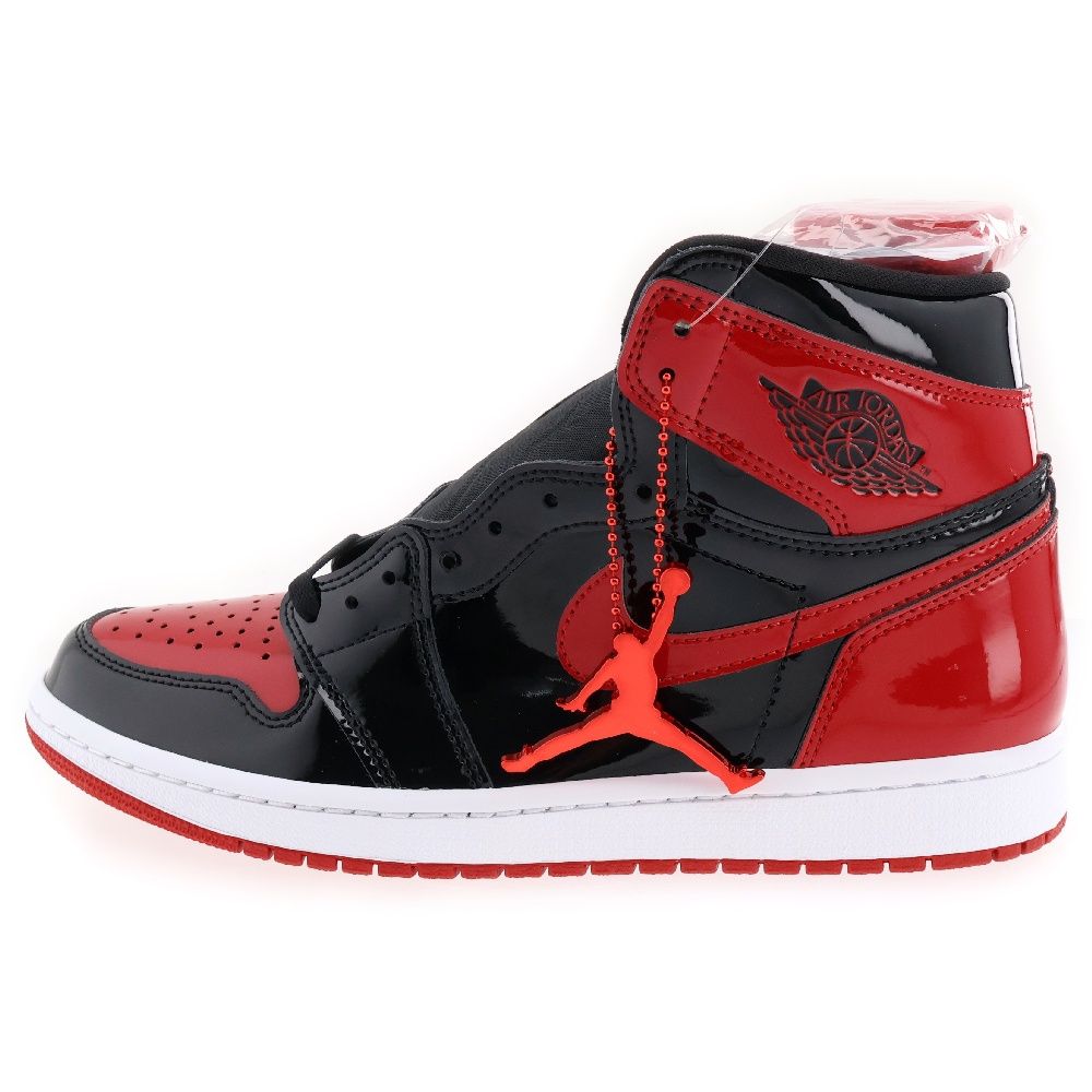 NIKE (ナイキ) AIR JORDAN 1 HIGH OG PATENT BRED エアジョーダン1 ハイ OG パテント ブレッド  レッド/ブラック US9.5/27.5cm 555088-063 - メルカリ