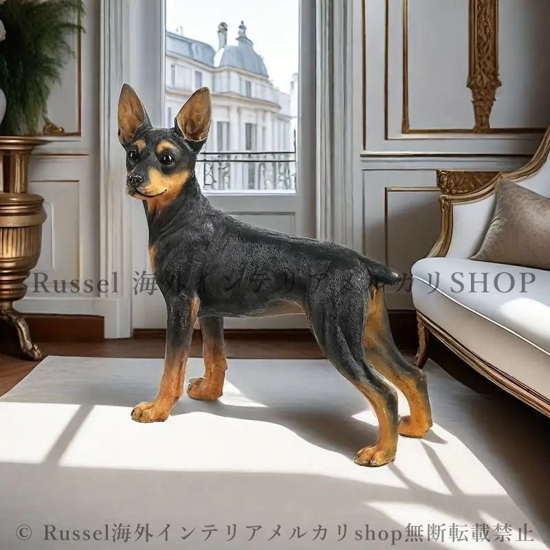 ドーベルマン 陶器製 置物 インテリア ドーベルマン/置物/犬/アウトレット/玄関に/陶器製ドーベルマン
