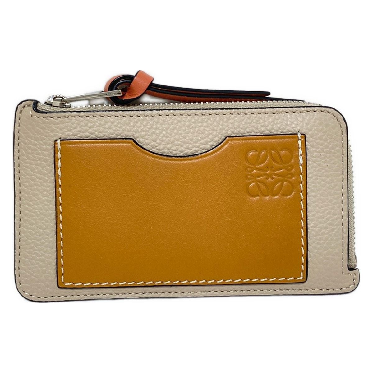 LOEWE ロエベ コインケース コインカードホルダー グレーベージュ×ライトブラウン L字ファスナー
