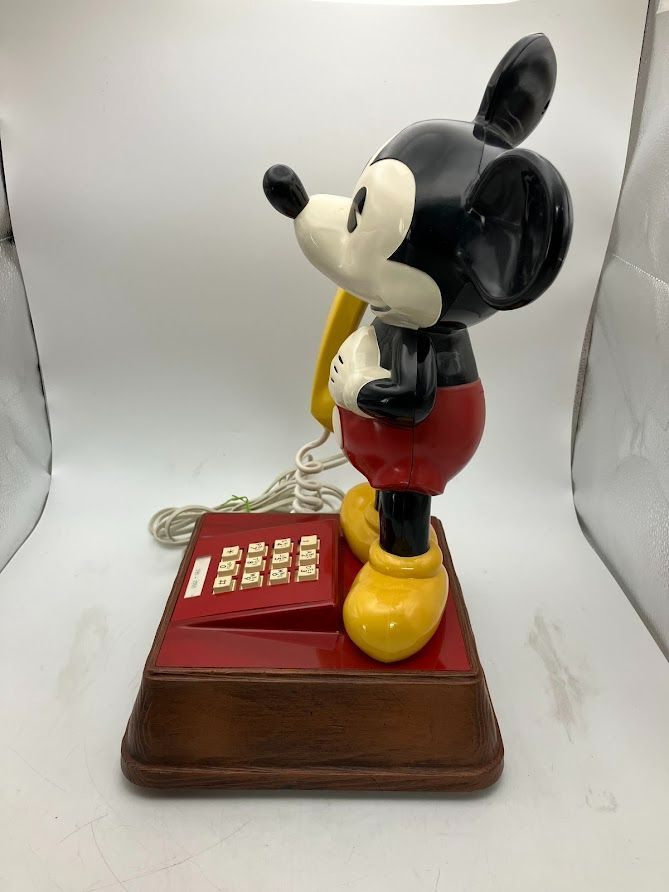 激 レトロ アンティーク ミッキーマウス プッシュ式 電話機