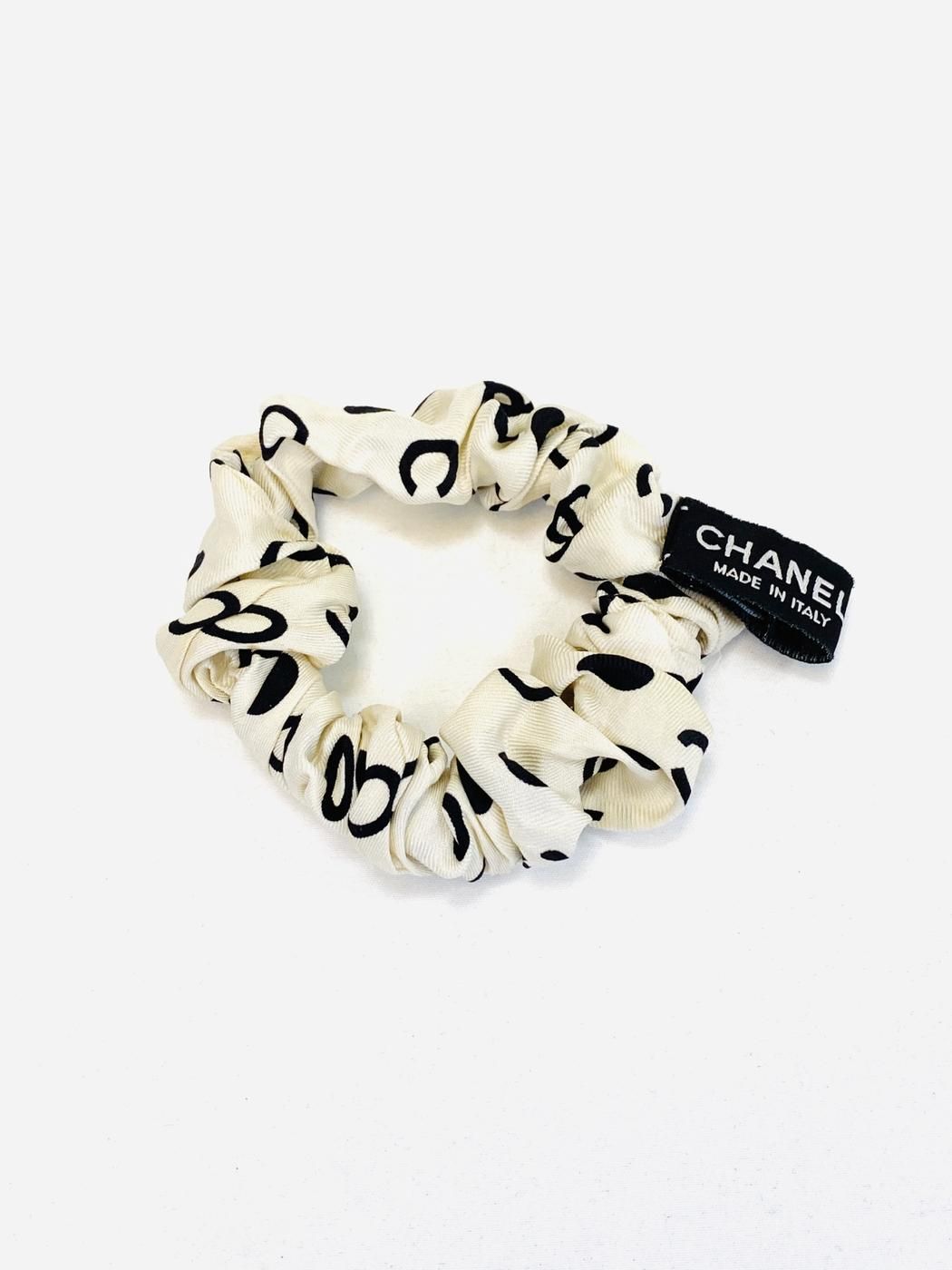 CHANEL スカーフ シュシュ リボン ココマーク ドット 9615 未使用 シャネル CHANEL リボン シュシュ ココマーク シルク
