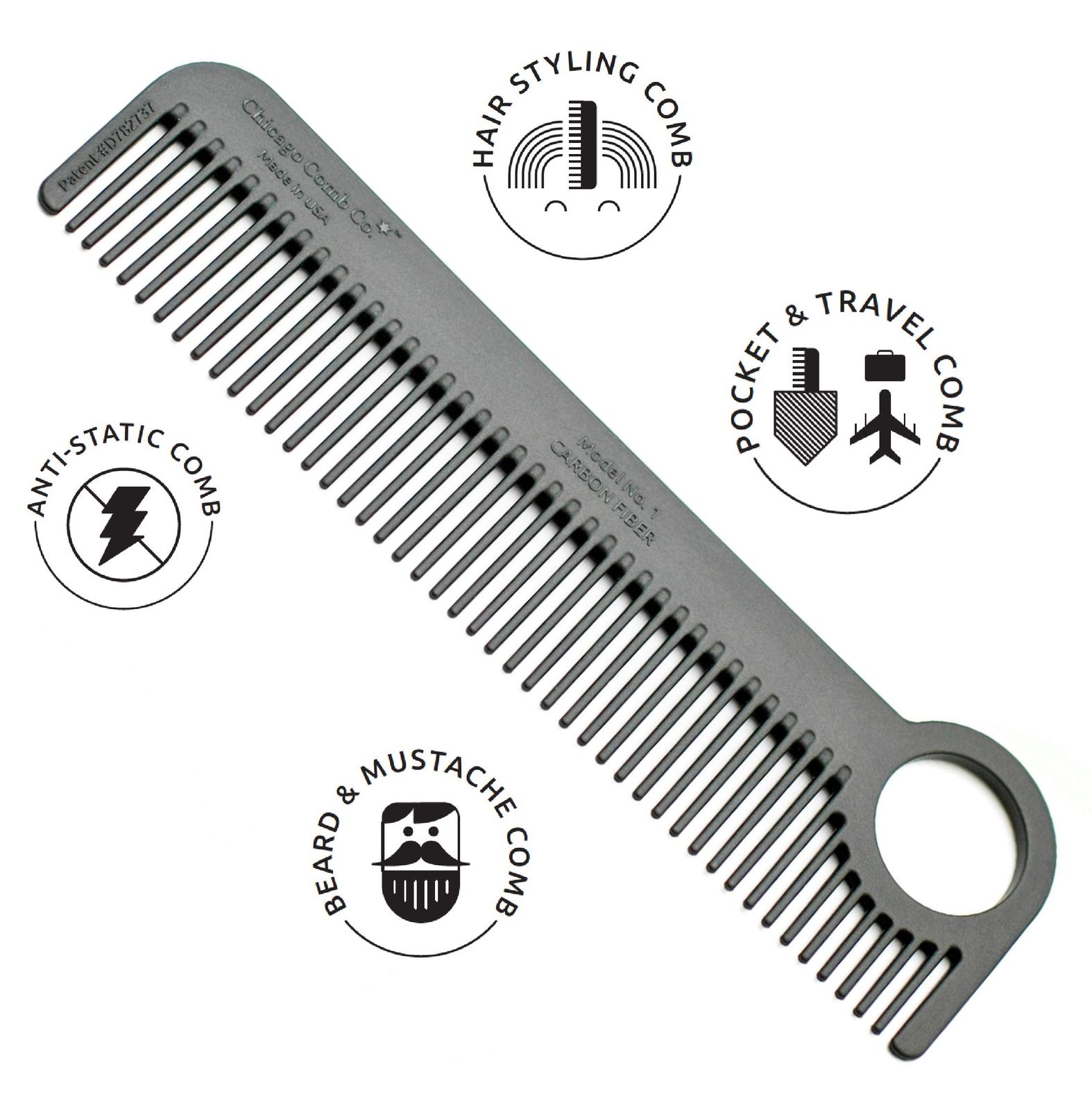 Chicago Comb シカゴコーム モデル No.1 カーボンファイバー - メルカリ