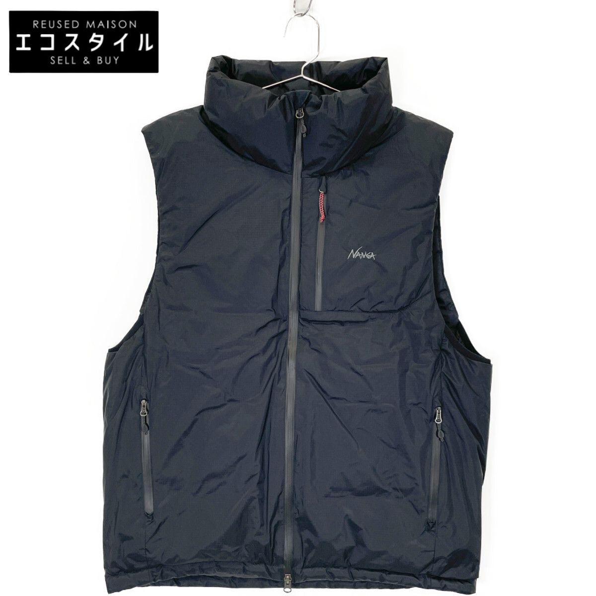 NANGA ナンガ ﾌﾞﾗｯｸ AURORA TEX STAND COLLAR DOWN VEST M