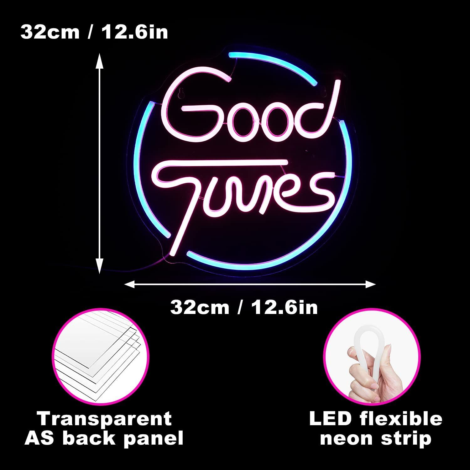 ☆送料無料☆】Good Times ネオンサイン 壁用ネオンライト 調光可能 