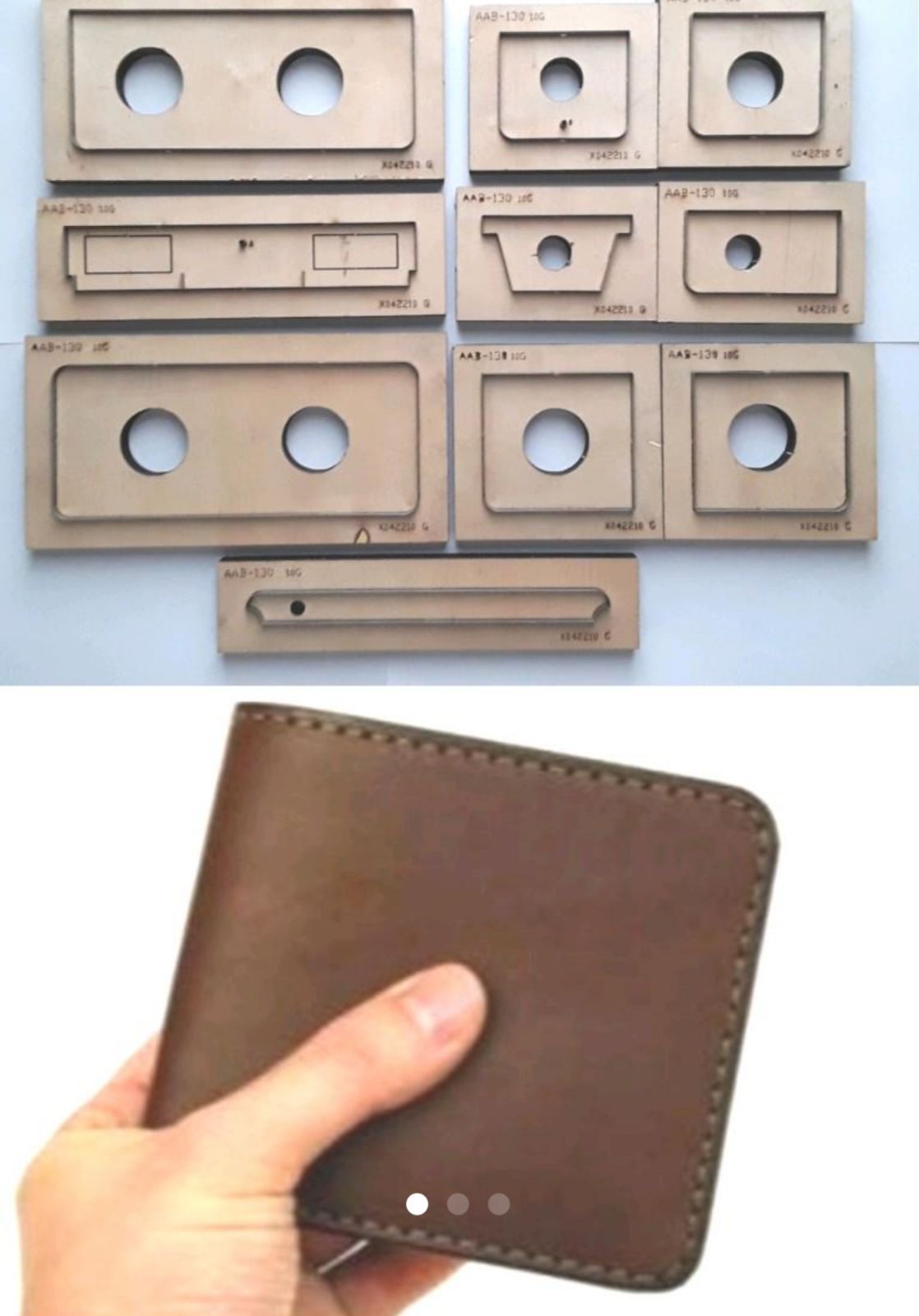 小物入れ 財布 型の 抜き型　パンチ型紙レザークラフト
