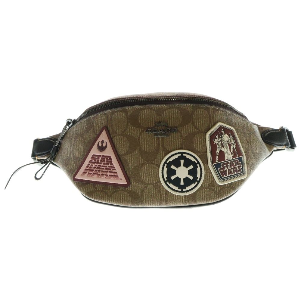 COACH コーチ ×STAR WARS スターウォーズ シグネチャーロゴキャンバス ウエストポーチ ボディバッグ ブラウン F88013