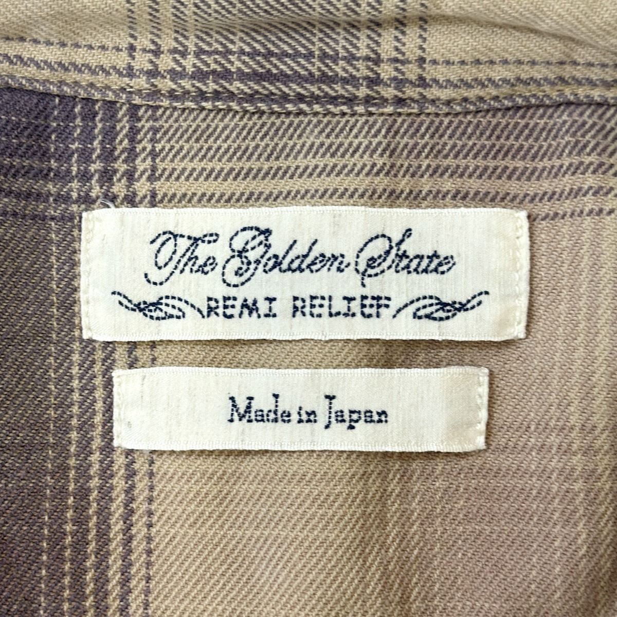 REMI RELIEF レミレリーフ L'Appartement別注 Check Shirt チェックシャツ  ベージュ F ITE9GW0Q5NVS REMI RELIEF/レミレリーフ】CHECK 2WAY SHIRT（シャツ／ブラウス
