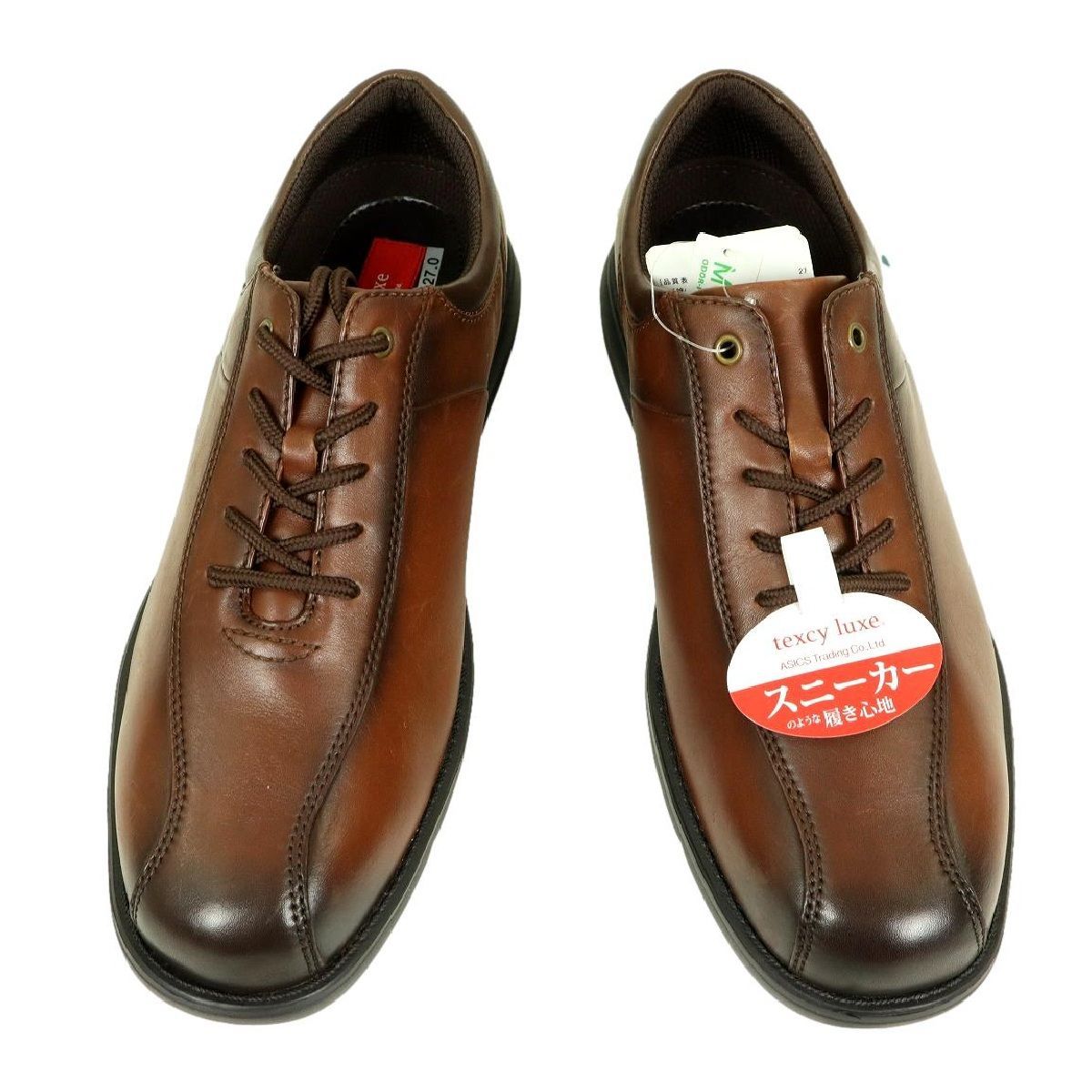 未使用 アシックス テクシーリュクス  レザー ビジネスシューズ 革靴 27cm テクシーリュクス アシックス商事 texcy luxe 本革 スーツ 革靴