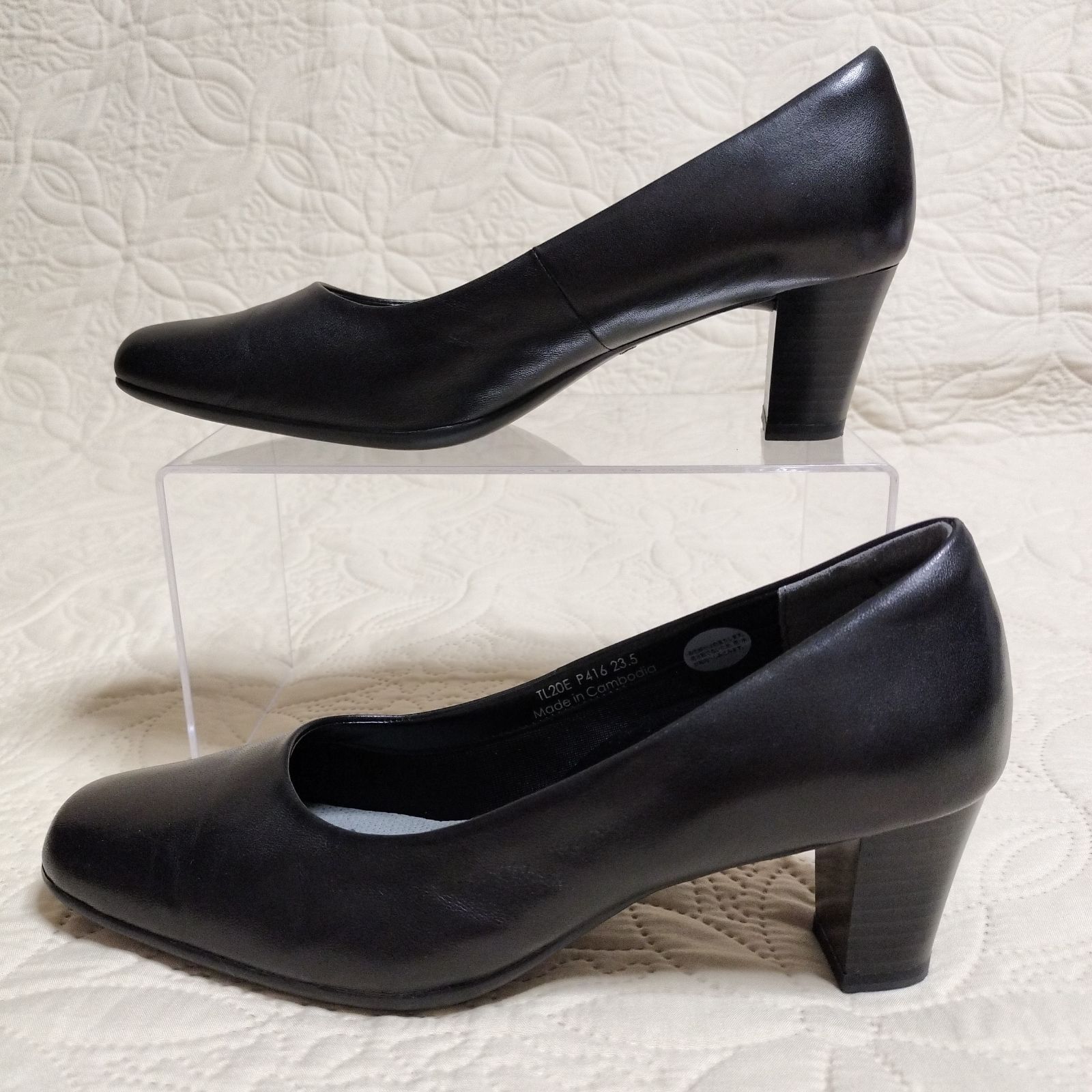 超美品 REGAL FAUVE パンプス フォーマル スクエアトゥ レザー