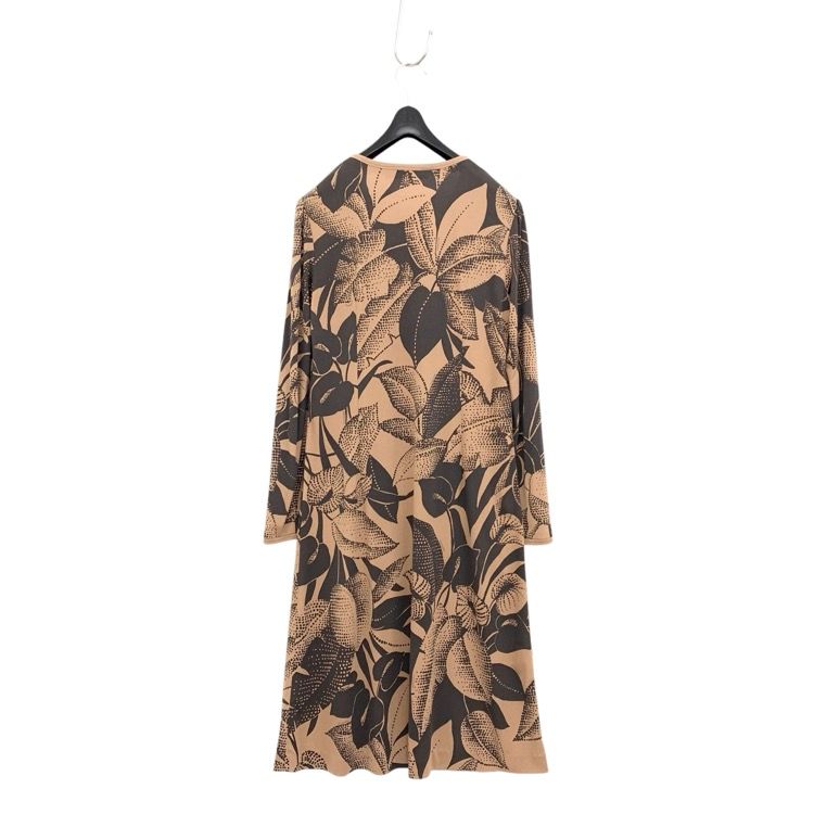 leopardヴィンテージレオナールドレス LEONARD レオナール Vネックドレス カンカン素材 ワンピース