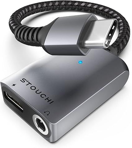 【在庫処分】USB Type C to 3.5mm イヤホン変換アダプター Stouchi 2in1 DAC搭載 24bit/96kHz Hi-Fi音質 30W高速充電PD/QC対応 幅広い交換性 高耐久編組ナイロンケーブル アルミ製 タイプCイヤホン