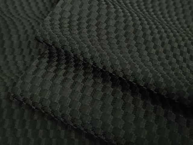 平和屋着物 上 お召 単衣 よろけ市松地紋 黒地 DZAA9837kh5