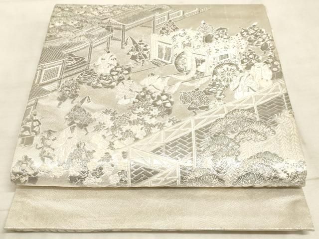 平和屋着物 六通太鼓柄袋帯 唐織 王朝源氏物語繒 銀糸 正絹 逸品 AAAM3393sx - メルカリ