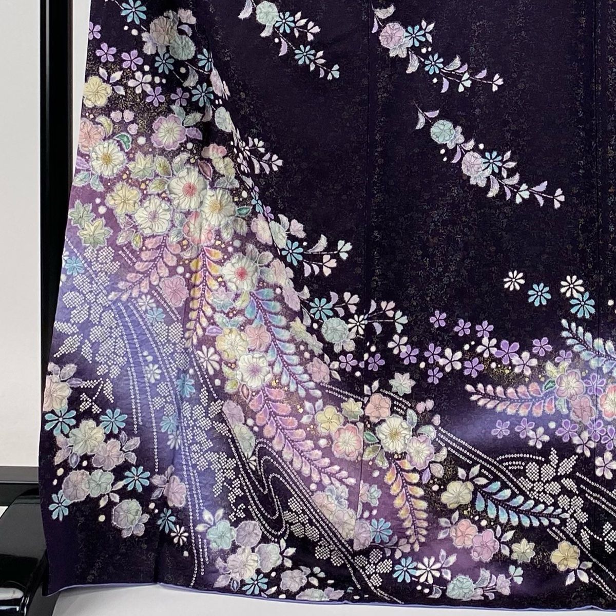 訪問着 身丈171.5cm 裄丈71.5cm L 袷 徳永憲峯 落款 辻ヶ花 銀通し  