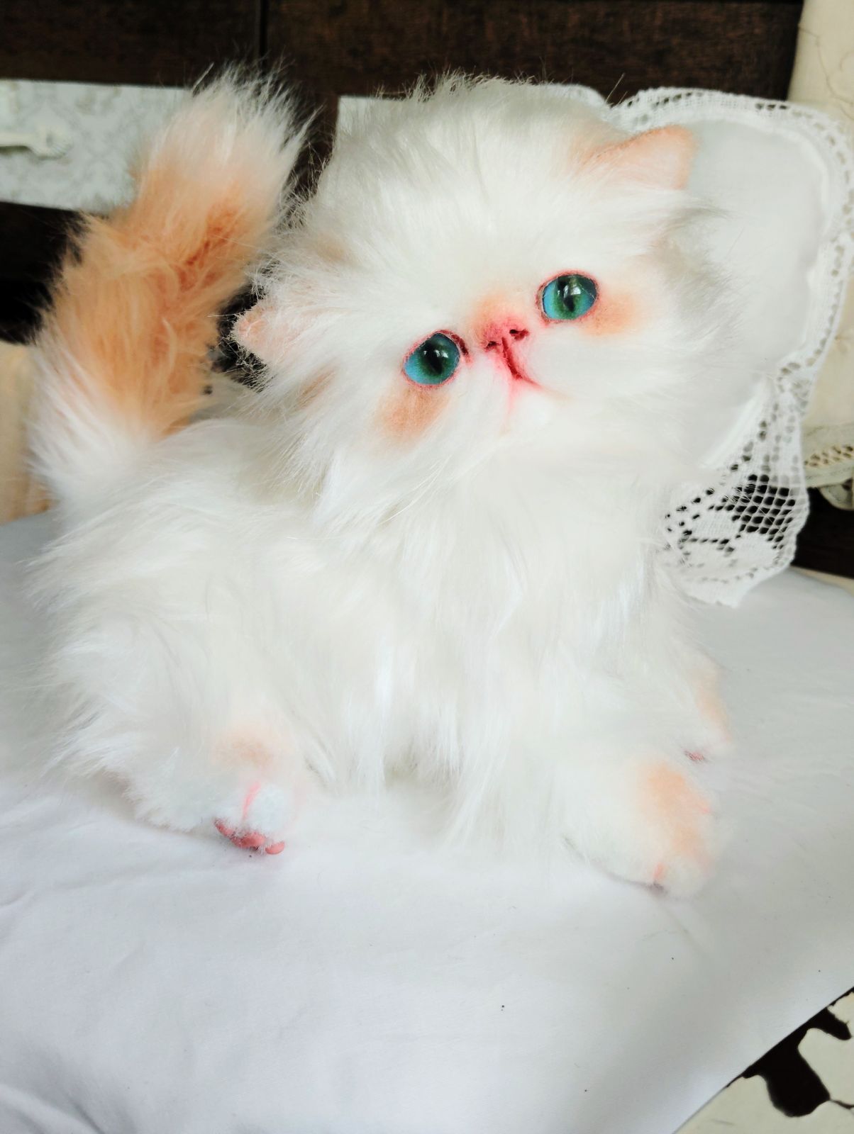 エキゾチックロングヘア子猫ちゃん♡アートドール♡ぬいぐるみ♡大きめ