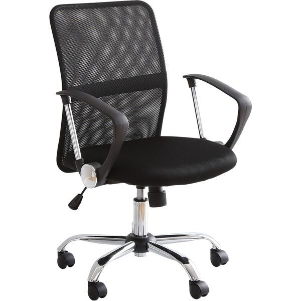 オフィスチェア デスクチェア 約幅59cm ローバック ブラック 通気性抜群 メッシュタイプ スチール リビング 在宅ワーク 組立品