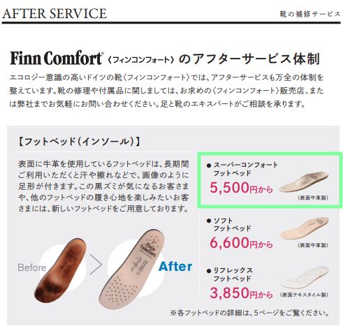 フィンコンフォート 中敷き インソール新品 Finncomfort 交換