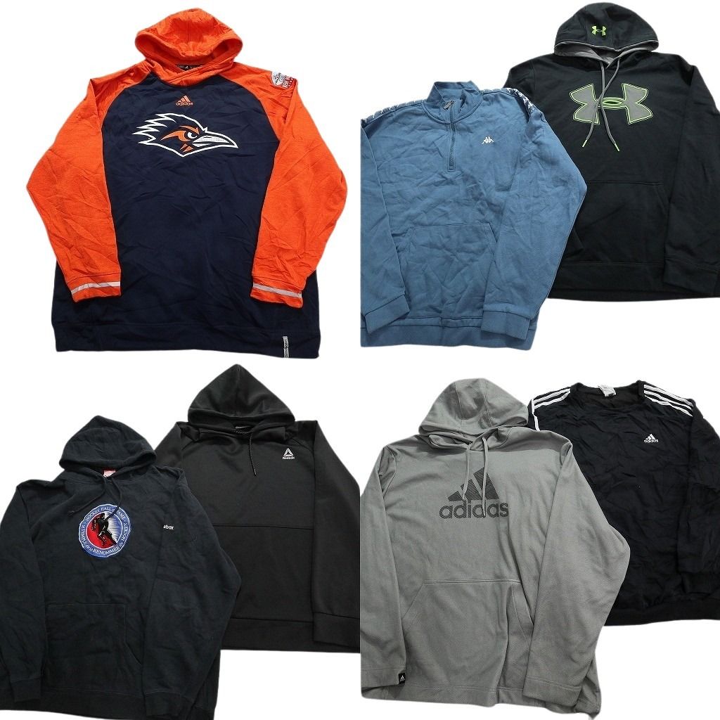 古着卸 まとめ売り スポーツブランドMIX スウェット 7枚セット (メンズ 2XL /3XL /4XL ) アディダス カッパ リーボック 中古 古着 MX8006