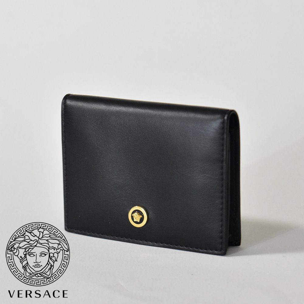 ヴェルサーチ 財布 本革 メデューサ メンズ レディース ブラック 黒 ベージュ ブランド ラウンドジップ VERSACE 長財布 ハイブランド  ワンポイント 1006265