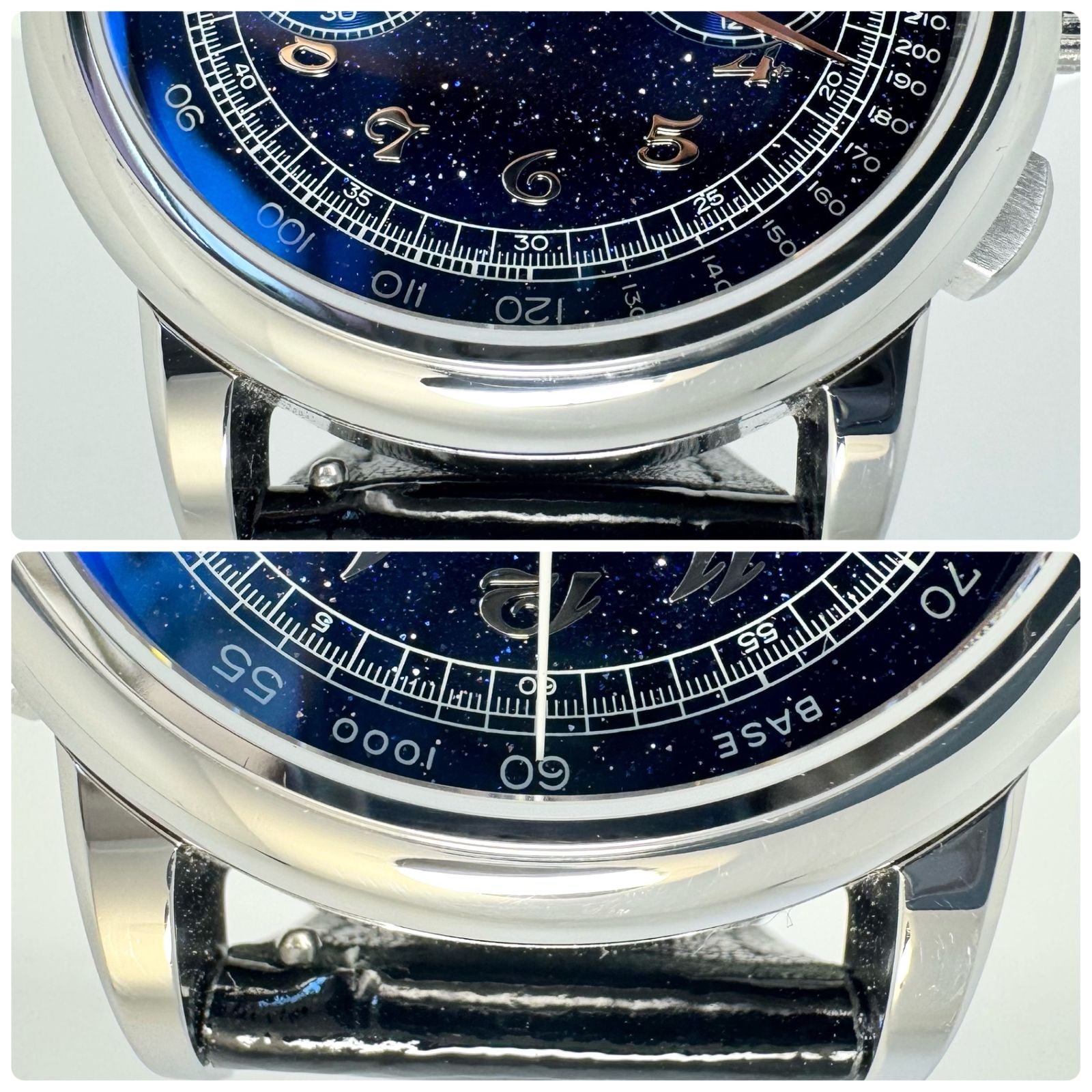  腕時計 メンズ コーニッシュ ヘリテージ クロノグラフ シエルノクターン CRN 034 N 世界 350本 日本 150本 クォーツ 青 ネイビー アベンチュリン 革ベルト 腕時計(クォーツ) 腕時計(アナログ)