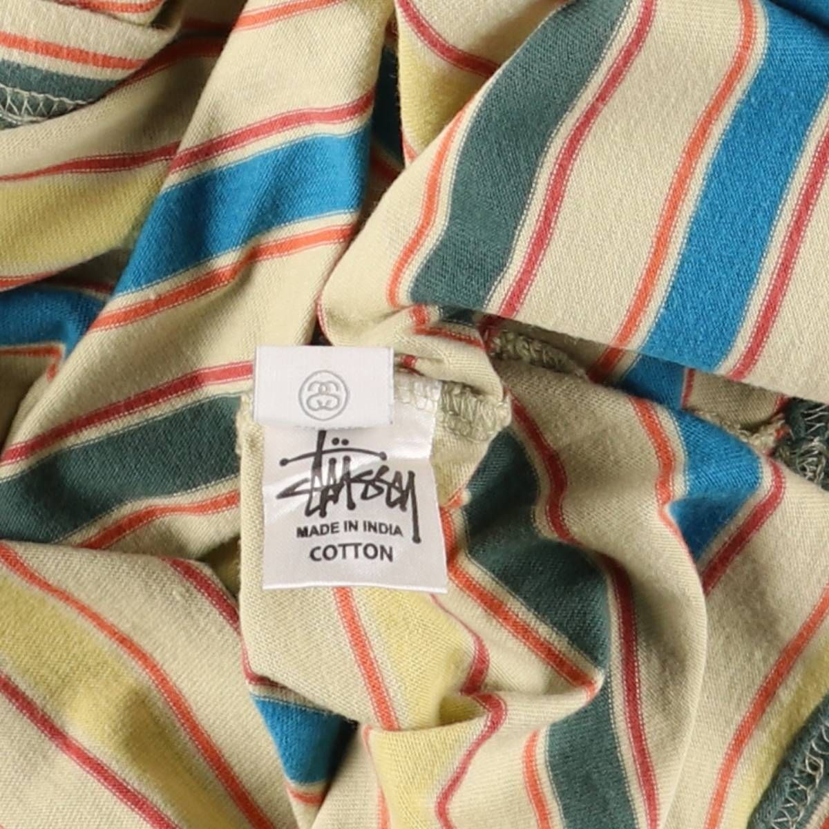 “Made in USA”old stussy マルチカラー ボーダースウェット 80's OLD STUSSY マルチボーダー柄 スウェット “MADE IN USA