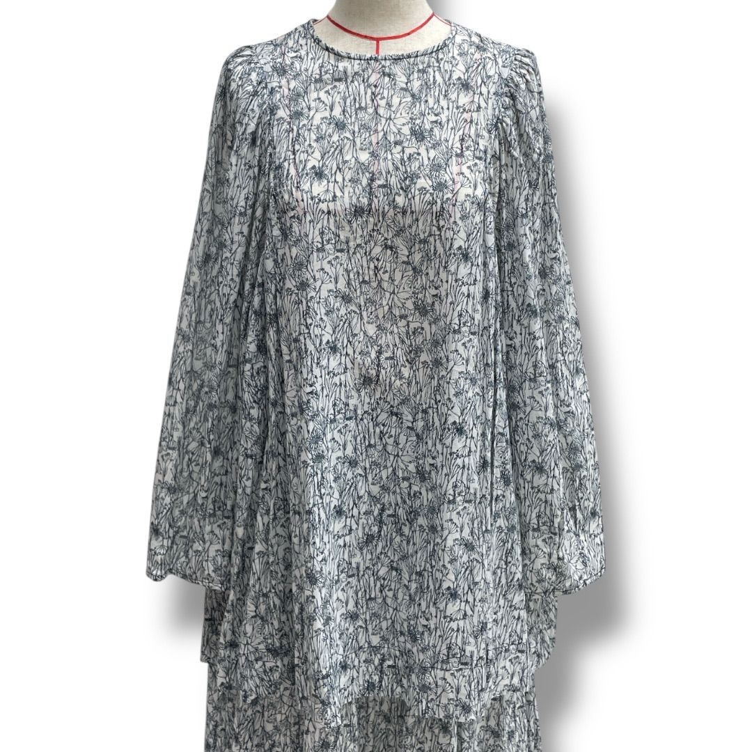 【新品】PUAL CE CIN ピュアルセシン 刺繍花ロングシャツワンピース 新品】PUAL CE CIN ピュアルセシン 刺繍花ロングシャツワンピース