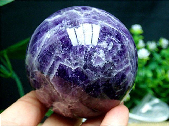 71MM天然～愛の守護石～夢幻紫水晶アメジスト丸玉YTB83G1|159G03B
