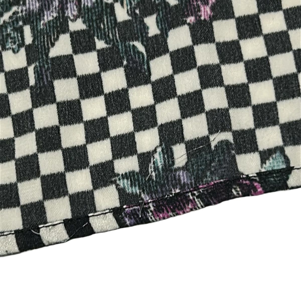 チェック柄 花柄