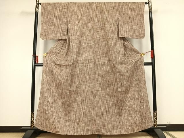 平和屋着物 上質な紬 単衣 格子 正絹 AABB2247fy