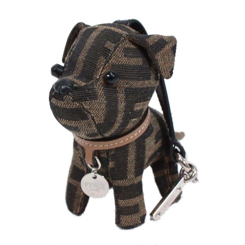 FENDI チャーム キーホルダー ズッカ 犬 ブラウン バッグチャーム FENDI フェンディ】チャーム キーホルダー ズッカ 犬 ブラウン バッグ